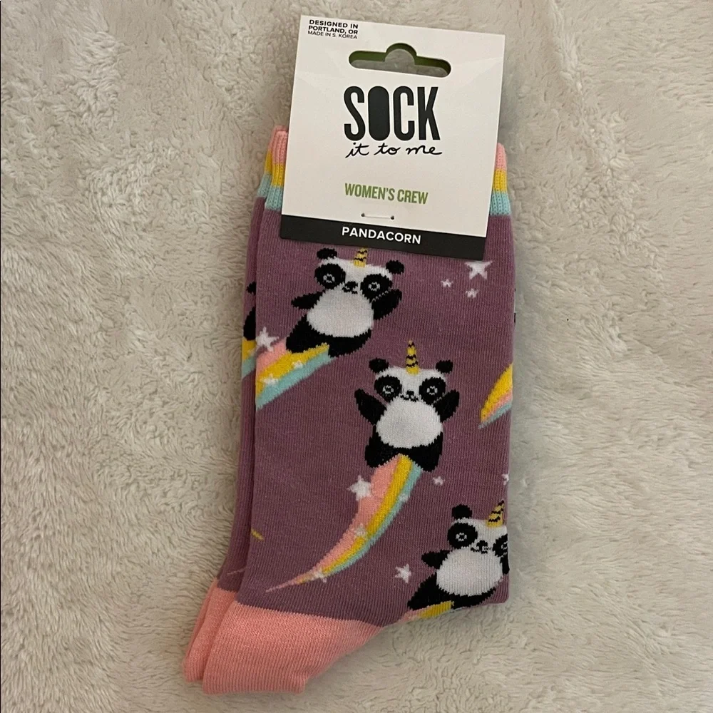 Sock it to Me - Women's Crew Socks - Pandacorn Design